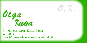 olga kupa business card